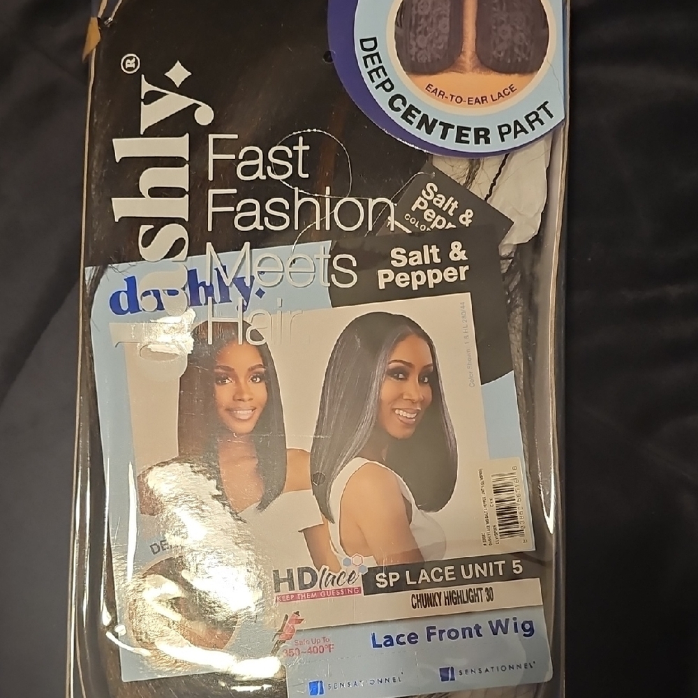 Salt & Pepper Lace Front Wig Color Is Chunky Highlight 30